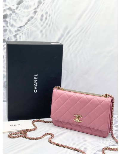 CC WOC 19 PINK LAMBSKIN SILVER HARDWARE